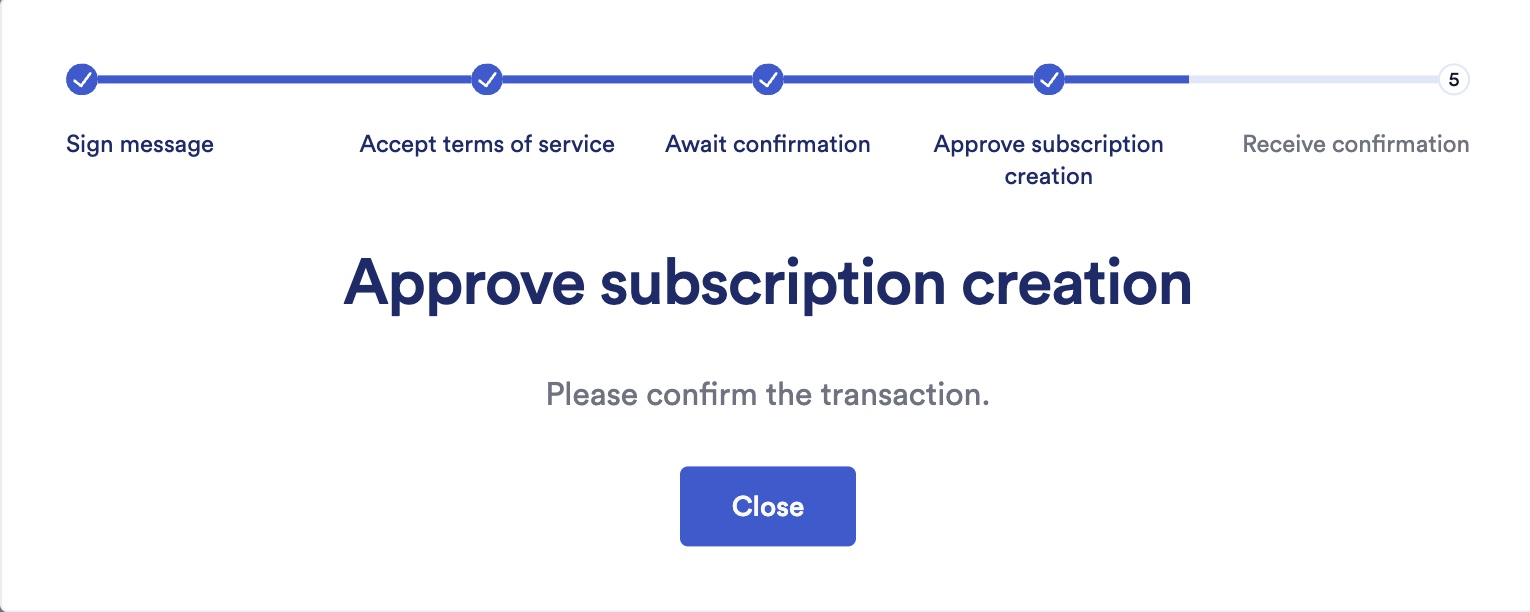 Chainlink Functions approve subscriptions creation