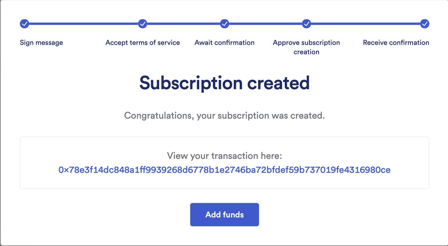 Chainlink Functions subscription created